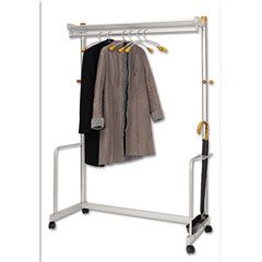 Alba One-Shelf Coat Rack w/Umbrella Holder, Chrome, Metallic Gray ABAPMLUXWL6