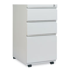 Alera 3-Drawer Mobile Pedestal File W/ Full-Length Pull, 15-7/8w x 19-1/4d, Light Gray ALEPB532819LG