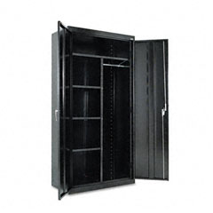 Alera Assembled 72" High Wardrobe/Cabinet, 36w x 18d x 72h, Black ALE82209