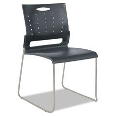 Alera Continental Series Perforated Back Stacking Chairs, Charcoal Gray, 4/Carton ALESC6546