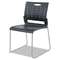 Alera Continental Series Perforated Back Stacking Chairs, Charcoal Gray, 4/Carton ALESC6546