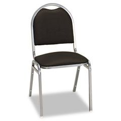 Alera Continental Series Round Back Stacking Chairs, Black Fabric Upholstery, 4/CT ALESC69FA10C