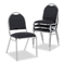 Alera Continental Series Round Back Stacking Chairs, Black Fabric Upholstery, 4/CT ALESC69FA10C