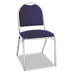 Alera Continental Series Round Back Stacking Chairs, Blue Fabric Upholstery, 4/Carton ALESC69FA20C