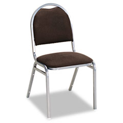 Alera Continental Series Round Back Stacking Chairs, Gray Fabric Upholstery, 4/Carton ALESC69FA40C