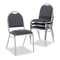 Alera Continental Series Round Back Stacking Chairs, Gray Fabric Upholstery, 4/Carton ALESC69FA40C