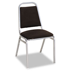 Alera Continental Series Square Back Stacking Chairs, Black Fabric Upholstery, 4/CT ALESC68FA10C
