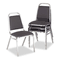 Alera Continental Series Square Back Stacking Chairs, Gray Fabric Upholstery, 4/CT ALESC68FA40C