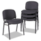 Alera Continental Series Stacking Chairs, Black Fabric Upholstery, 4/Carton ALESC67FA10B