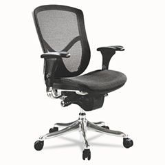 Alera EQ Series Ergonomic Multifunction Mid-Back Mesh Chair, Aluminum Base ALEEQA42ME10A