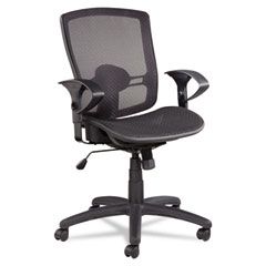 Alera Etros Series Suspension Mesh Mid-Back Synchro Tilt Chair, Mesh Back/Seat, Black ALEET4218