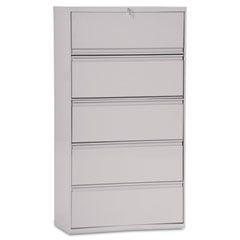 Alera Five-Drawer Lateral File Cabinet, 30w x 19-1/4d x 67h, Light Gray ALELA553067LG