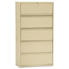 Alera Five-Drawer Lateral File Cabinet, 30w x 19-1/4d x 67h, Putty ALELA553067PY