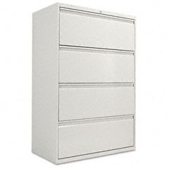 Alera Four-Drawer Lateral File Cabinet, 36w x 19-1/4d x 54h, Light Gray ALELA543654LG