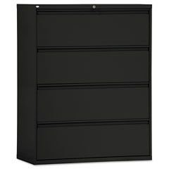 Alera Four-Drawer Lateral File Cabinet, 42w x 19-1/4d x 54h, Black ALELA544254BL