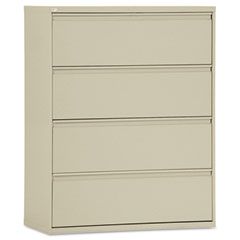 Alera Four-Drawer Lateral File Cabinet, 42w x 19-1/4d x 54h, Putty ALELA544254PY