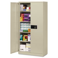 Alera Quick-Assemble Electronic Lock Cabinet, 36w x 18d x 72h, Putty ALE80363