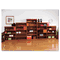 Alera Radius Corner Bookcase, Wood Veneer, 7-Shelf, 35-3/8 x 11-3/4 x 84, Medium Oak ALEBCR78436MO