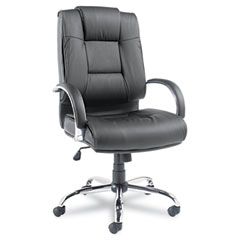 Alera Ravino Series High-Back Swivel/Tilt Leather Chair, Black ALERV41LS10C