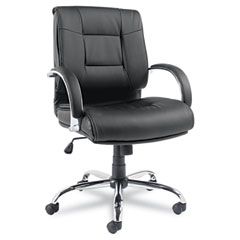Alera Ravino Series Mid-Back Swivel/Tilt Leather Chair, Black ALERV42LS10C