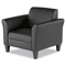 Alera Reception Lounge Series Club Chair, Black/Black Leather ALERL23LS10B