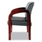 Alera Reception Lounge Series Ready-To-Assemble Guest Chair, Mahogany/Black Leather ALERL4319M