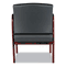 Alera Reception Lounge Series Ready-To-Assemble Guest Chair, Mahogany/Black Leather ALERL4319M