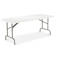 Alera Resin Rectangular Folding Table, 72w x 30d x 29h, Platinum ALE65500