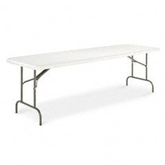 Alera Resin Rectangular Folding Table, 96w x 30d x 29h, Platinum ALE65501