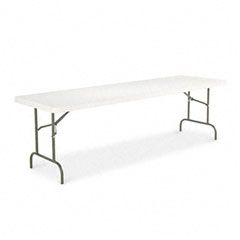 Alera Resin Rectangular Folding Table, 96w x 30d x 29h, Platinum ALE65601