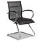 Alera Rubla Series Stretched Mesh Guest Chair, Chrome Base, Black ALERU4318