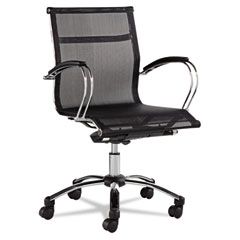 Alera Rubla Series Suspension Mesh Swivel/Tilt Chair, Chrome Base; Black ALERU4218