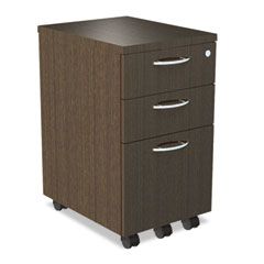 Alera SedinaAG Series Mobile Box/Box/File Pedestal, 15-3/8w x 20d x 27-1/2h, Espresso ALESE531620ES