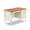 Alera Single Pedestal Steel Desk, 45w x 24d x 29-1/2h, Oak/Putty ALESD214824PO
