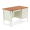 Alera Single Pedestal Steel Desk, 45w x 24d x 29-1/2h, Oak/Putty ALESD214824PO