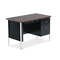 Alera Single Pedestal Steel Desk, 45w x 24d x 29-1/2h, Walnut/Black ALESD214824BW