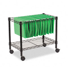 Alera Single-Tier Rolling File Cart, 24w x 14d x 21h, Black ALEFW601424BL