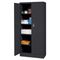 Alera Space Mizer Storage Cabinet, 4 Fixed Shelves, 30w x 15d x 66h, Black ALE86609