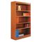 Alera Square Corner Wood Veneer Bookcase, 5-Shelf, 35-3/8 x 11-3/4 x 60, Medium Cherry ALEBCS56036MC