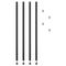 Alera Stackable Posts For Wire Shelving, 36 "High, Black, 4/Pack ALESW59PO36BL