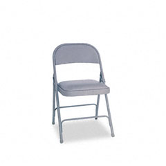 Alera Steel Folding Chair w/Padded Seat, Gray, 4/Carton ALEFC94VY40LG