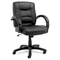 Alera Strada Series Mid-Back Swivel/Tilt Chair w/Black Leather Upholstery ALESR42LS10B