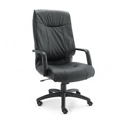 Alera Stratus Series Leather High-Back Swivel/Tilt Chair, Black ALEST41LS10B