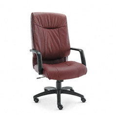 Alera Stratus Series Leather High-Back Swivel/Tilt Chair, Burgundy ALEST41LS30B