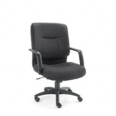Alera Stratus Series Mid-Back Swivel/Tilt Chair, Black Fabric ALEST42FA10B