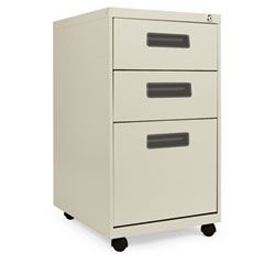 Alera Three-Drawer Mobile Pedestal File, 15-7/8w x 19-3/4d x 28-1/4h, Putty ALEPA532820PY