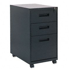 Alera Three-Drawer Mobile Pedestal File, 15-7/8w x 23-1/4d x 28-1/4h, Black ALEPA532823BL