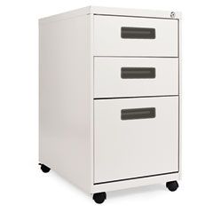 Alera Three-Drawer Mobile Pedestal File, 15-7/8w x 23-1/4d x 28-1/4h, Light Gray ALEPA532823LG