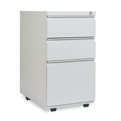 Alera Three-Drawer Mobile Pedestal File W/ Full-Length Pull, 15-7/8w x 23d, Light Gray ALEPB532823LG