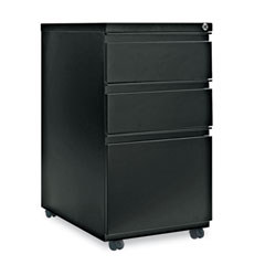Alera Three-Drawer Mobile Pedestal File With Full-Length Pull, 15-7/8w x 23d, Black ALEPB532823BL